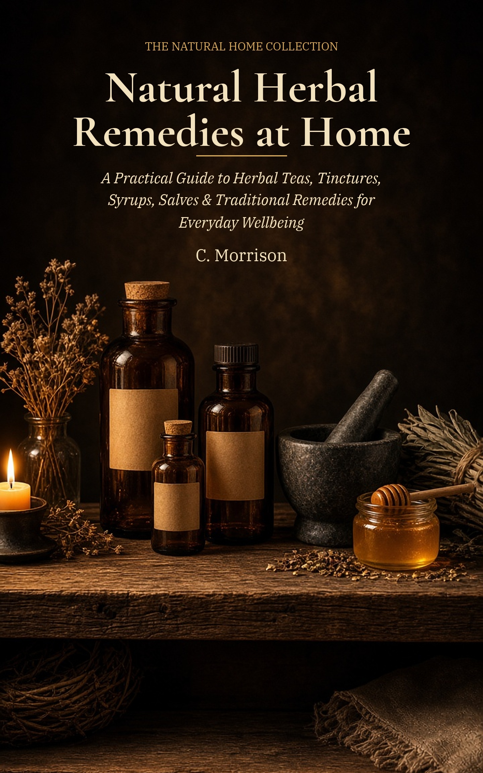Natural Herbal Remedies at Home by C. Morrison, Apothecary edition cover